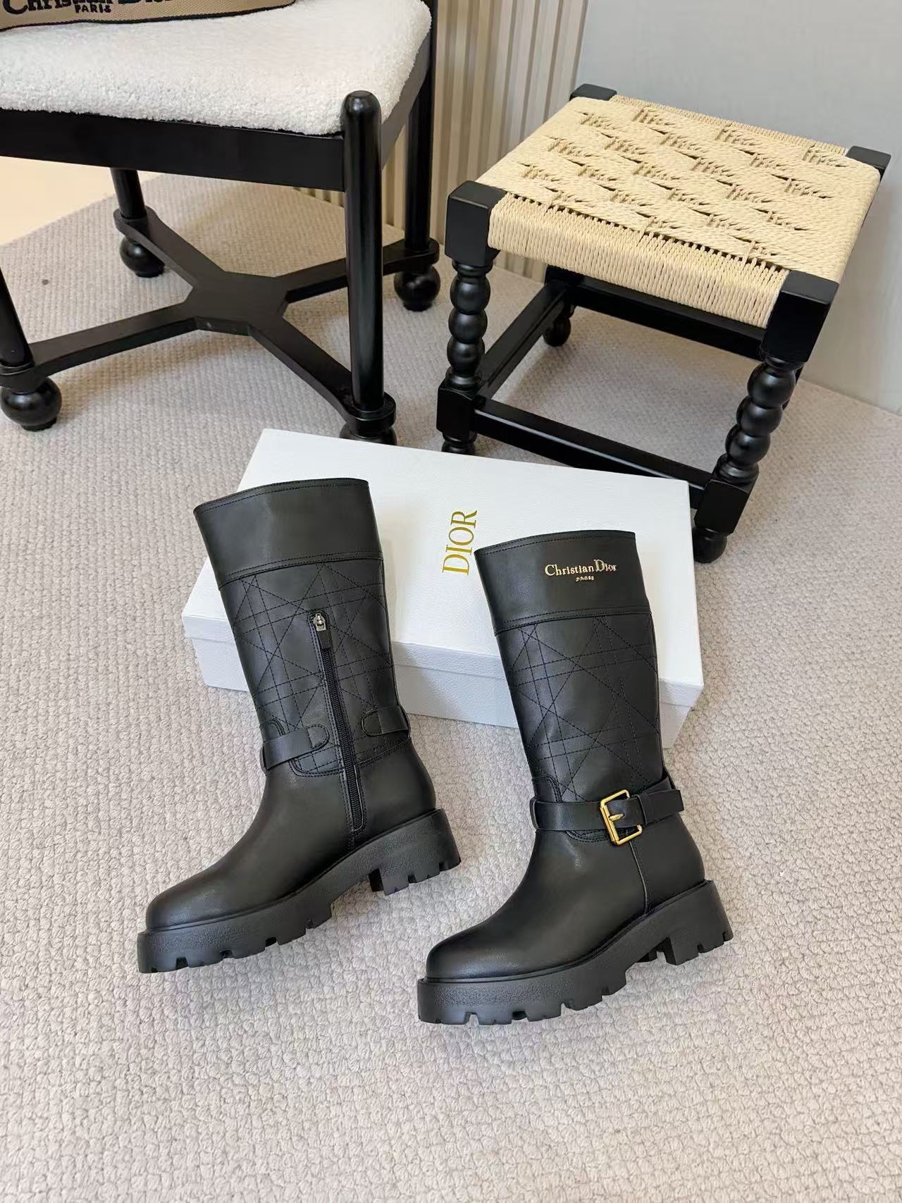 DIOR 高品質レターレザー ハイブーツ【50％割引+送料無料】