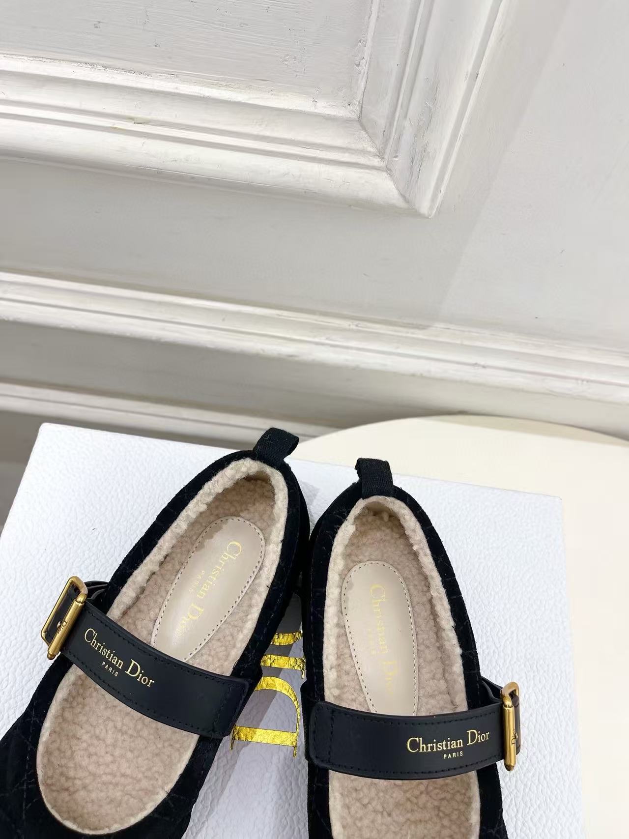 DIOR 高品質チェック柄ウールフラットシューズ【50％割引+送料無料】