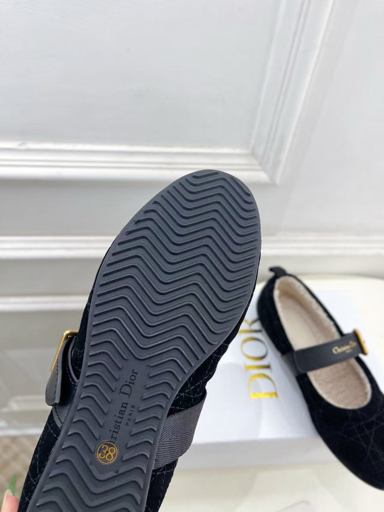 DIOR 高品質チェック柄ウールフラットシューズ【50％割引+送料無料】