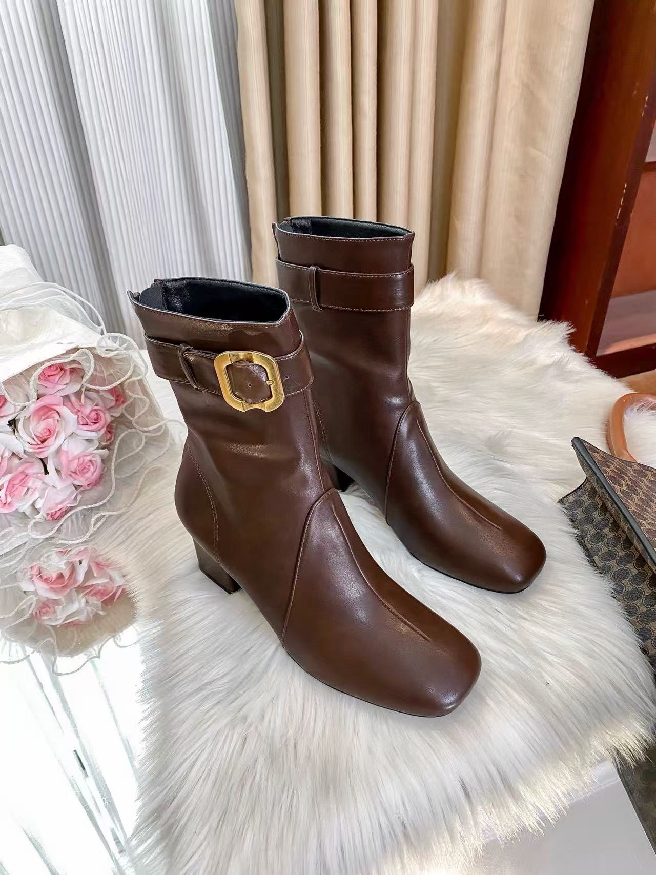 M1UM1U シンプルレザーアンクルブーツ【50％割引+送料無料】