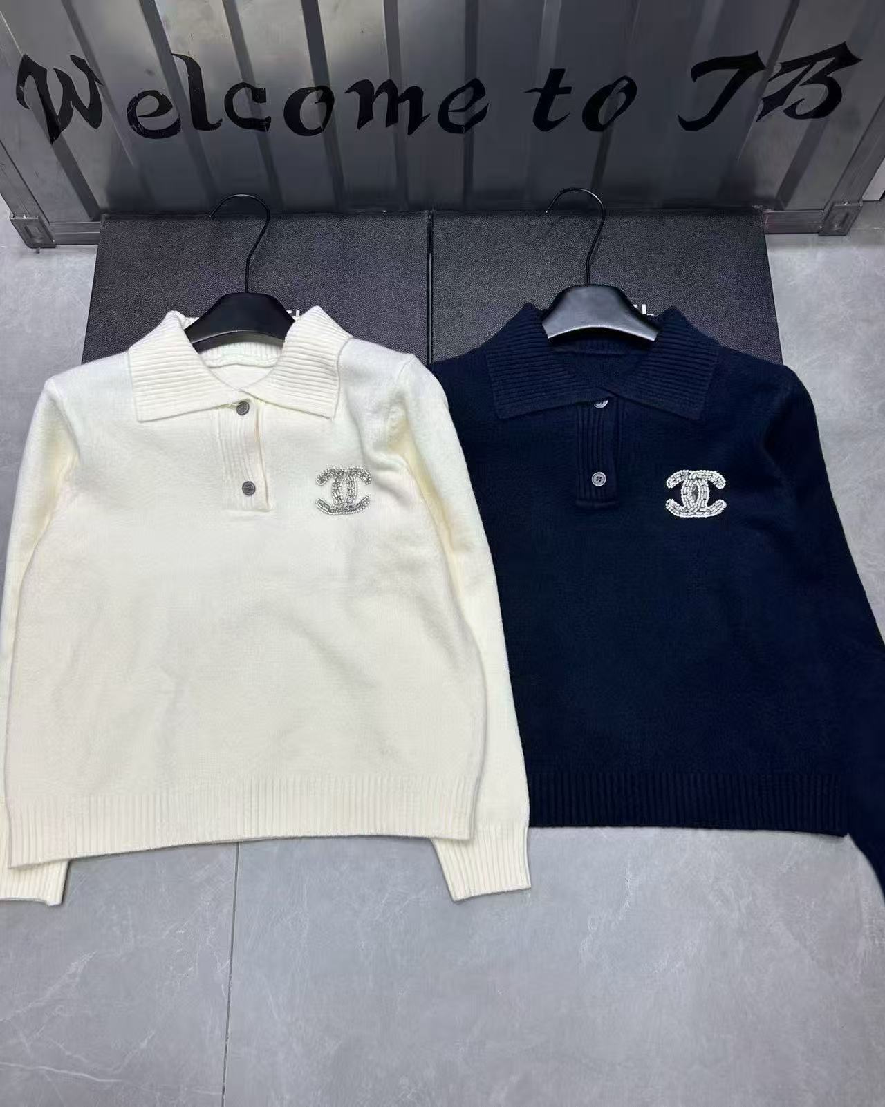 CHANE1 ダブルC ウールセーター【50％割引+送料無料】