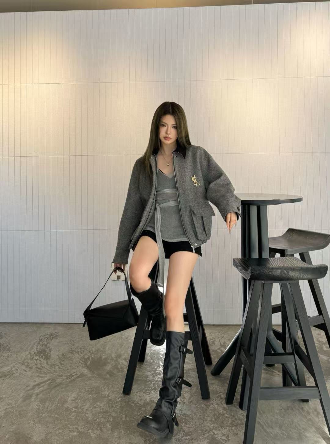 YSL コーデュロイ ラペル ツイード ジャケット【50％割引+送料無料】