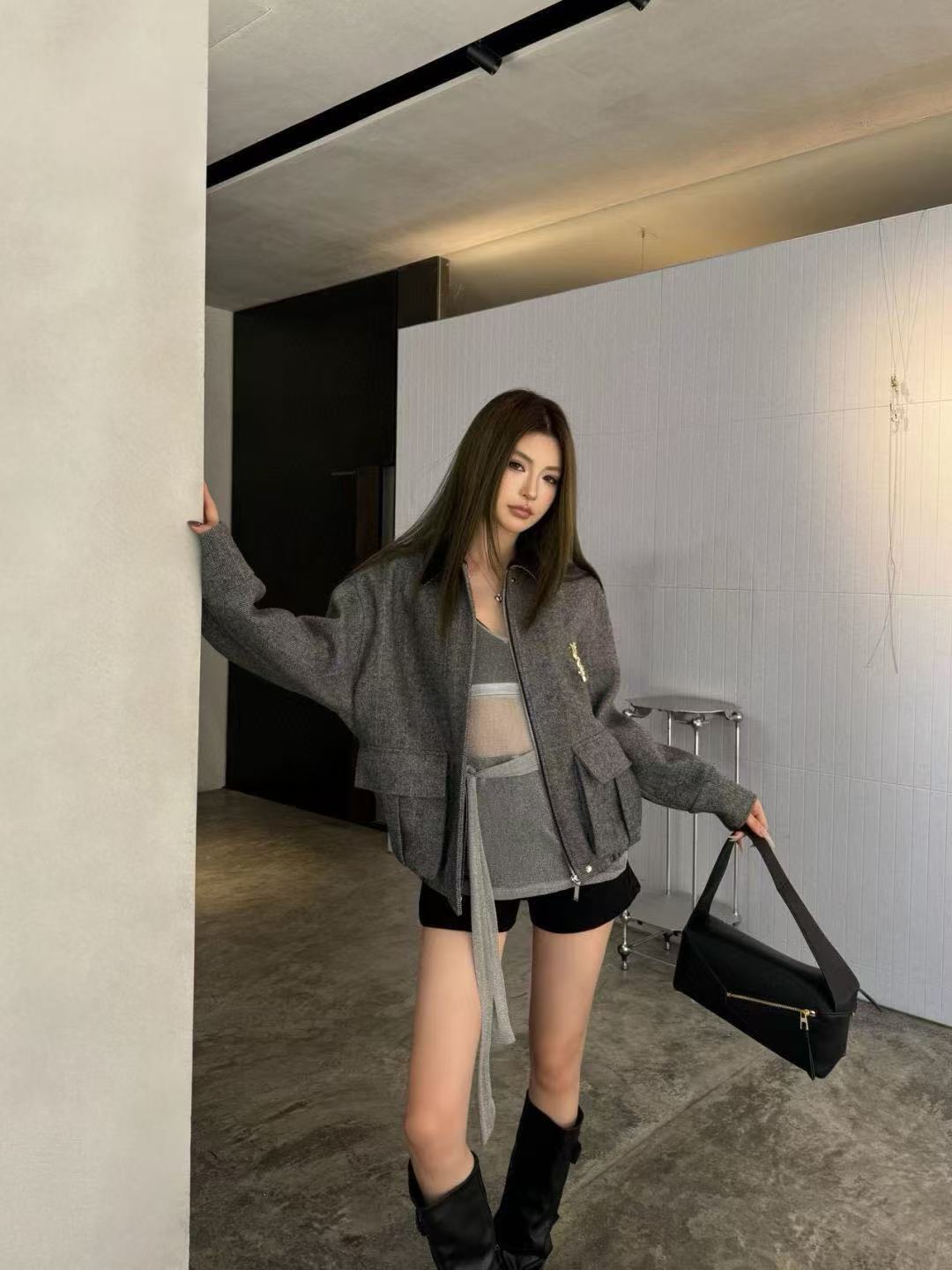 YSL コーデュロイ ラペル ツイード ジャケット【50％割引+送料無料】