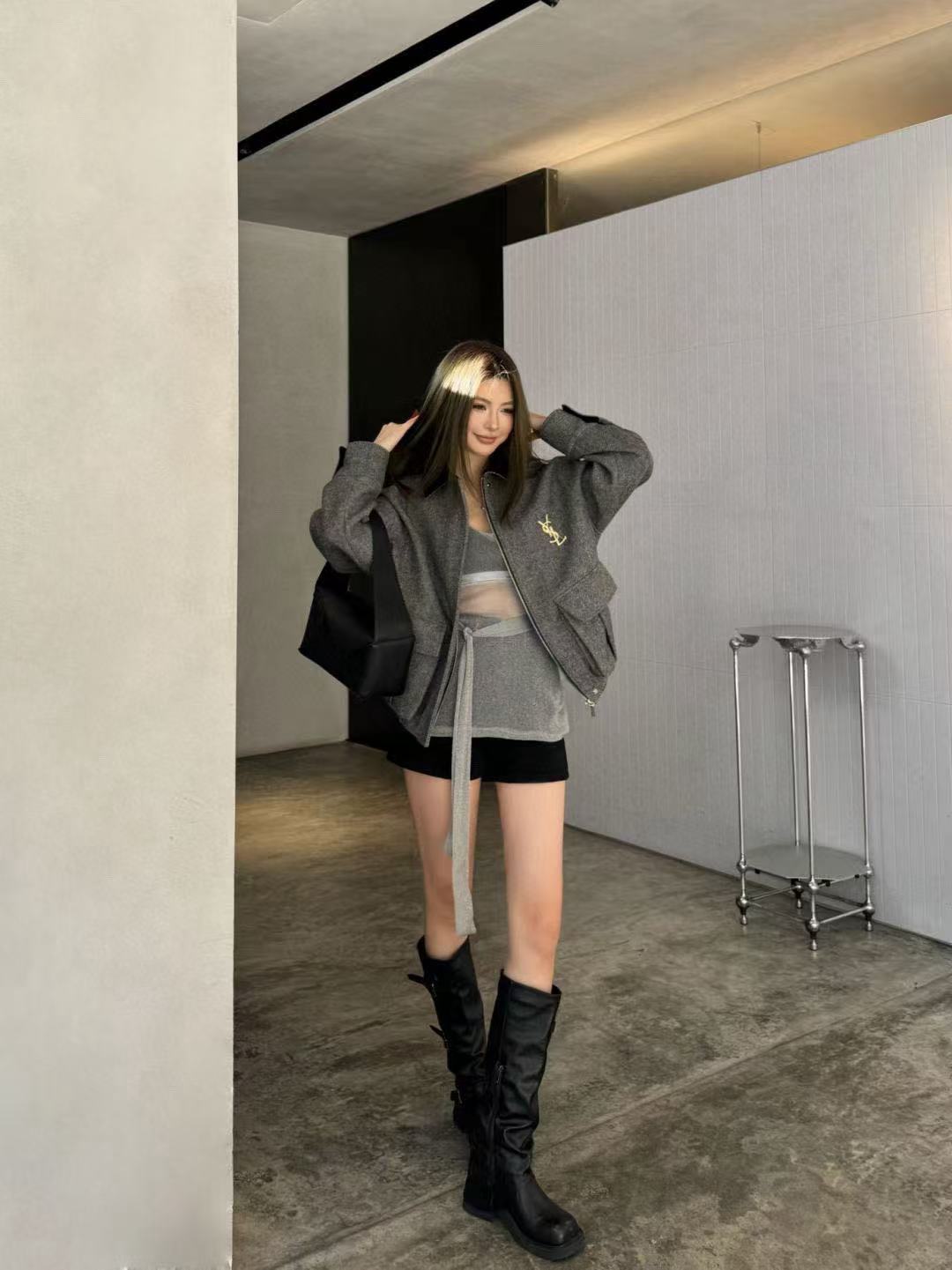 YSL コーデュロイ ラペル ツイード ジャケット【50％割引+送料無料】