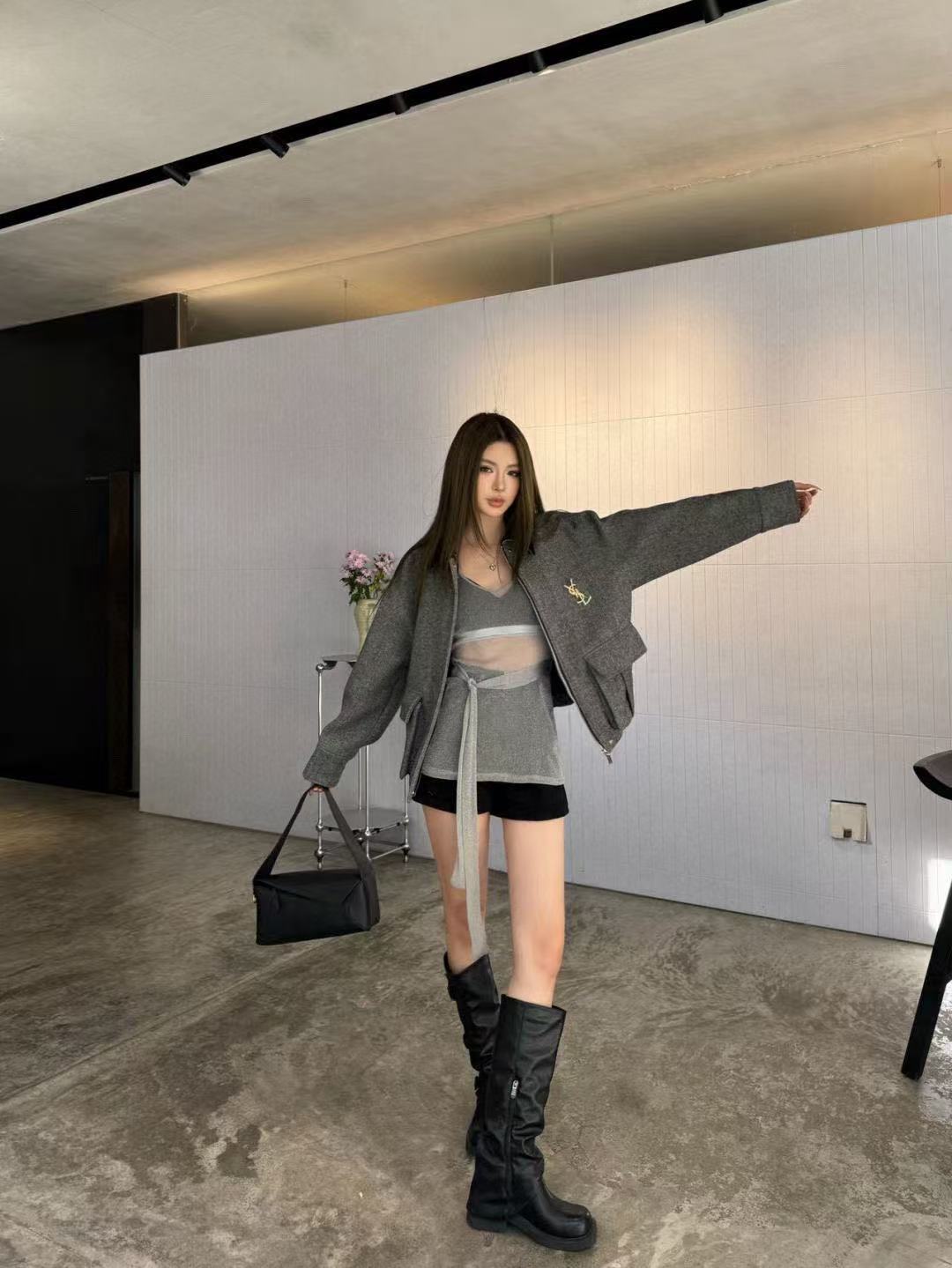 YSL コーデュロイ ラペル ツイード ジャケット【50％割引+送料無料】