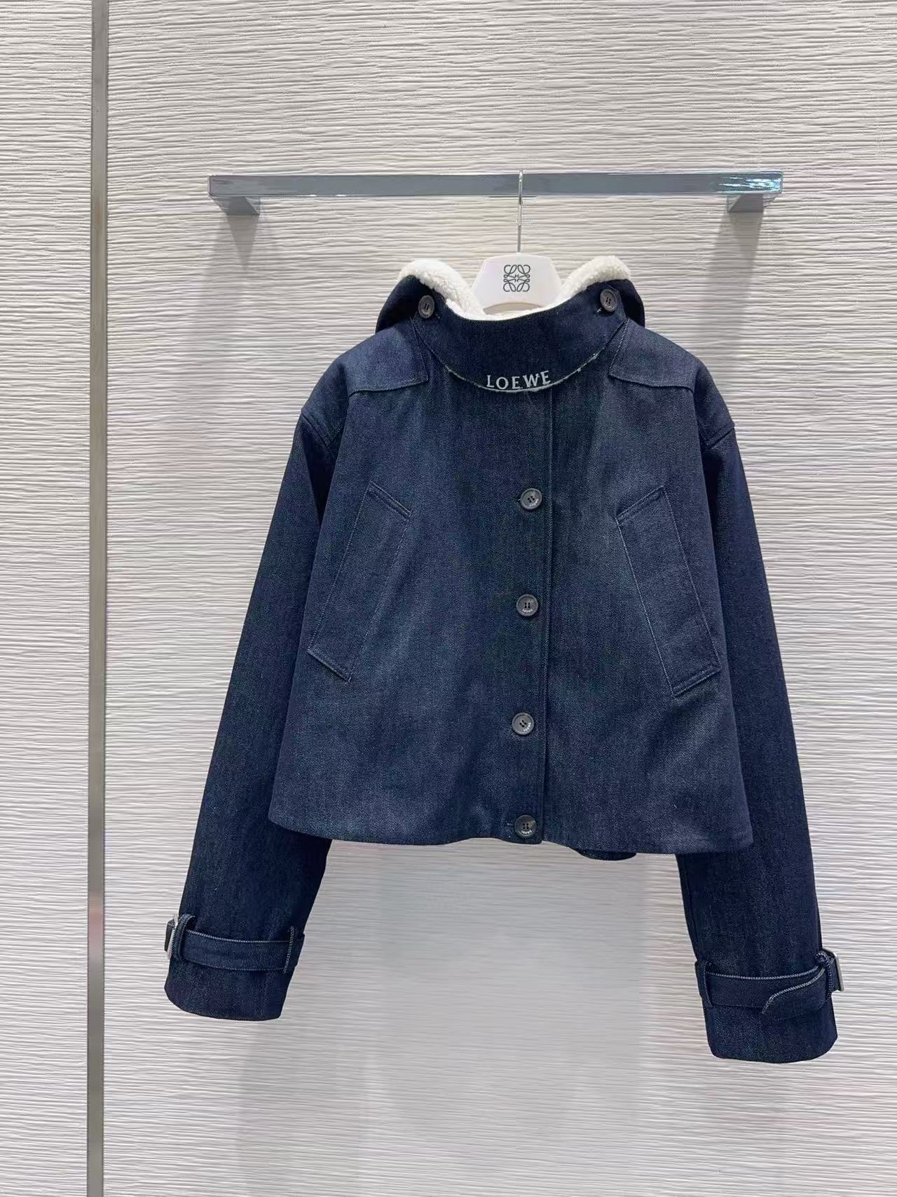 L0WEW フード付きデニムジャケット【50％割引+送料無料】