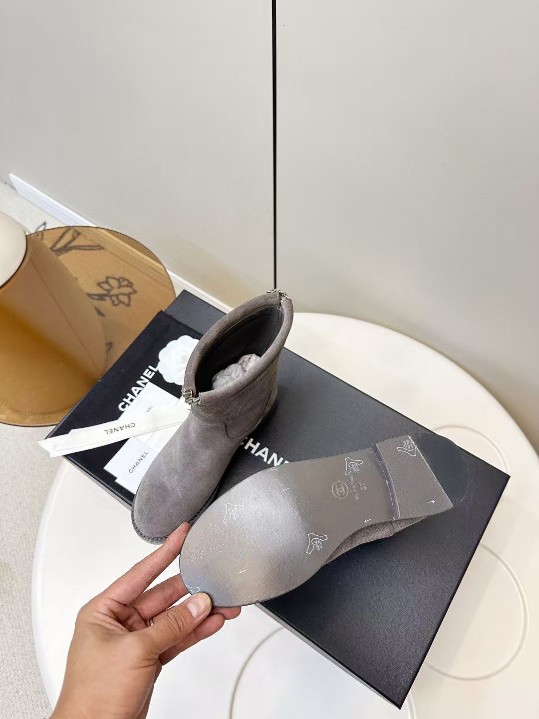 CHANE1 高品質チェーンディアレザーアンクルブーツ【50％割引+送料無料】