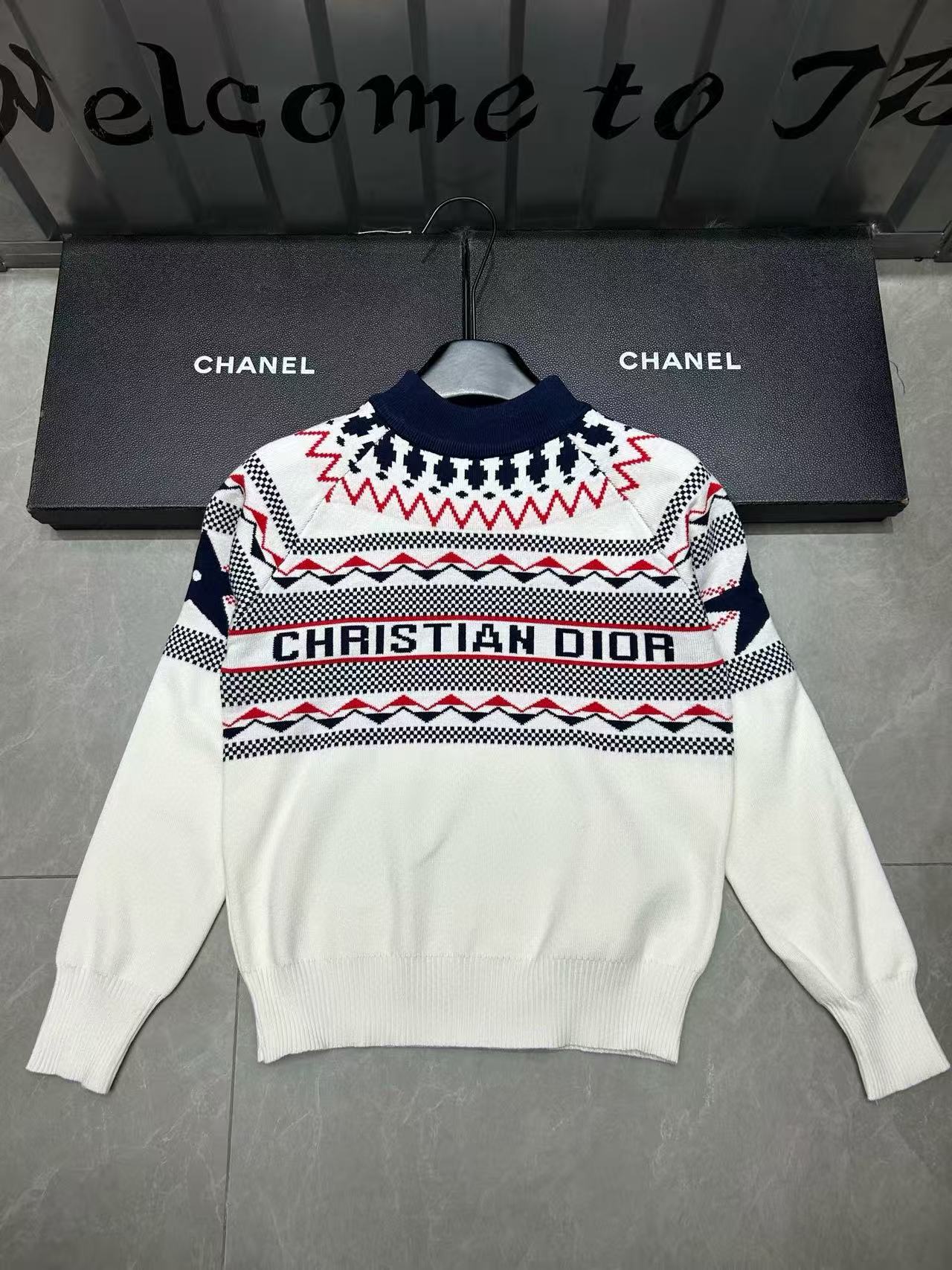 DIOR プリント レター ウール セーター【50％割引+送料無料】