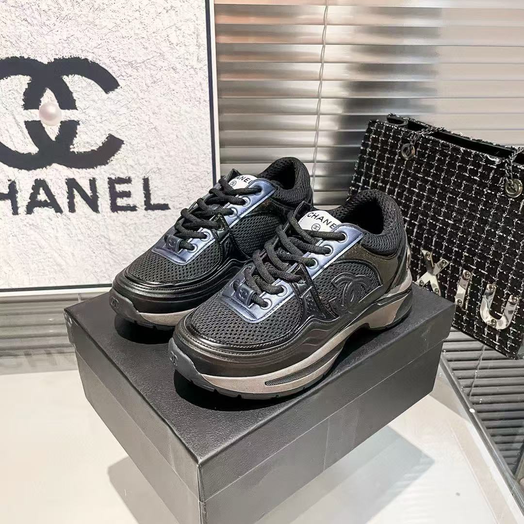 CHANE1 ダブルC カラーブロック カジュアルシューズ【50％割引+送料無料】