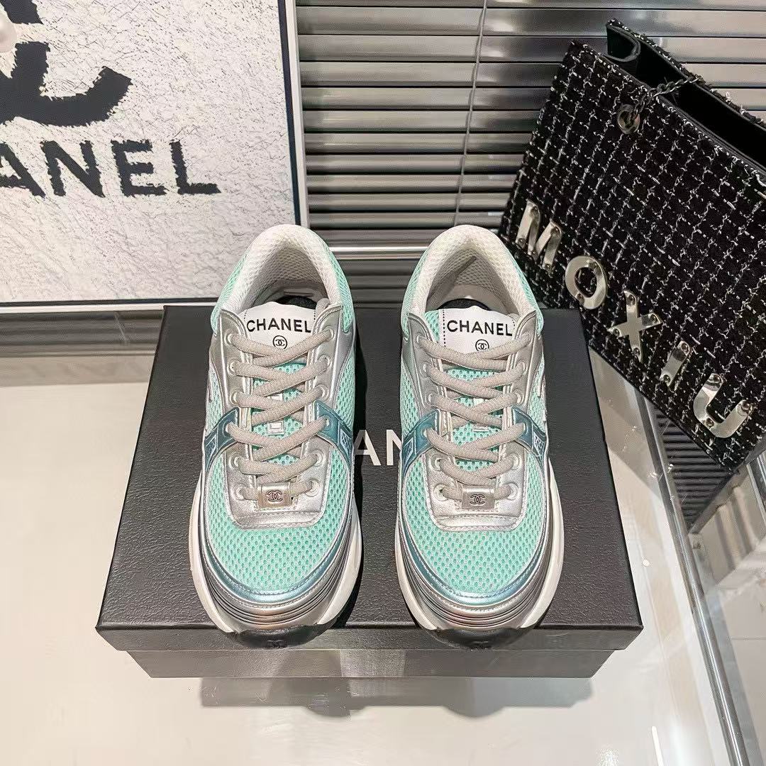 CHANE1 ダブルC カラーブロック カジュアルシューズ【50％割引+送料無料】