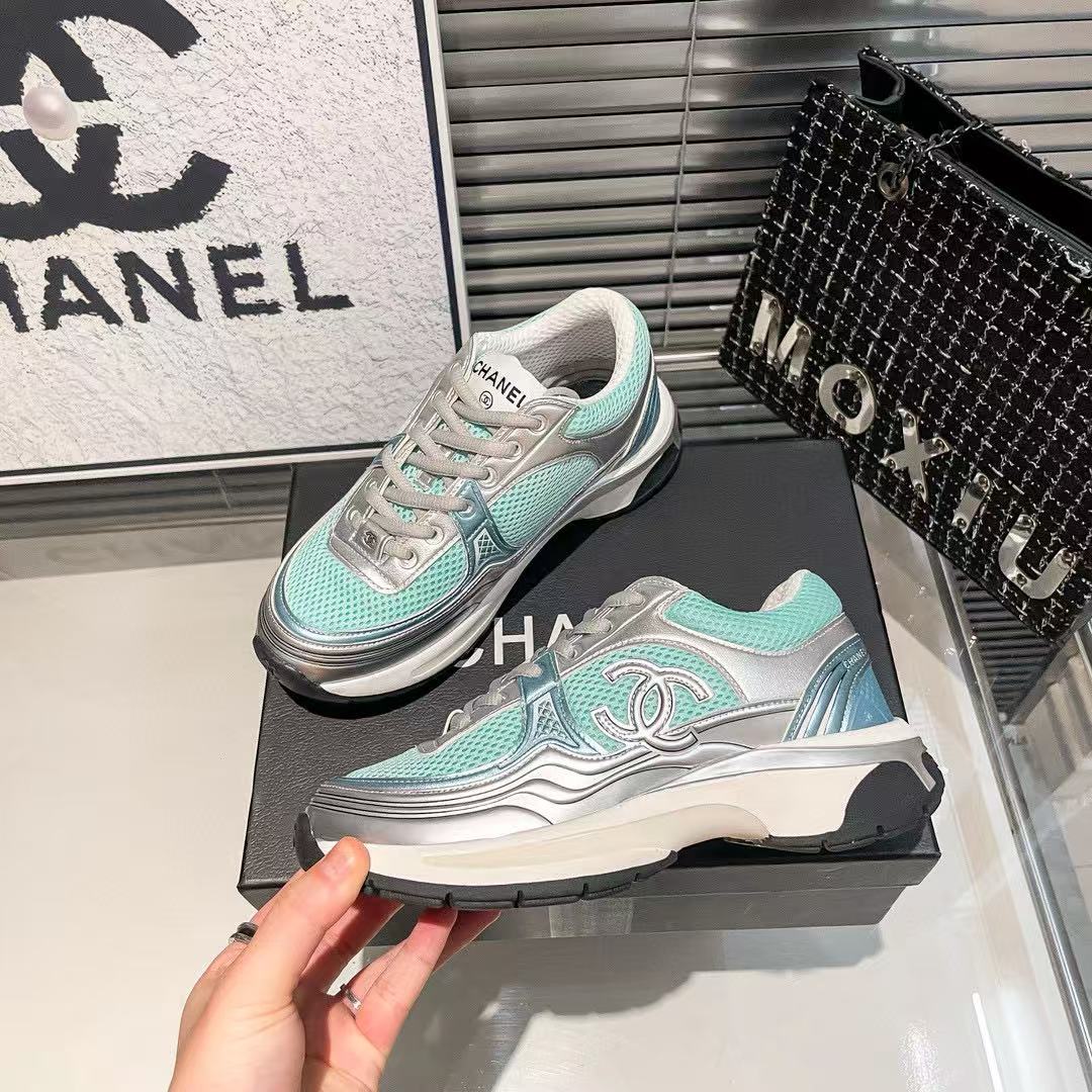 CHANE1 ダブルC カラーブロック カジュアルシューズ【50％割引+送料無料】