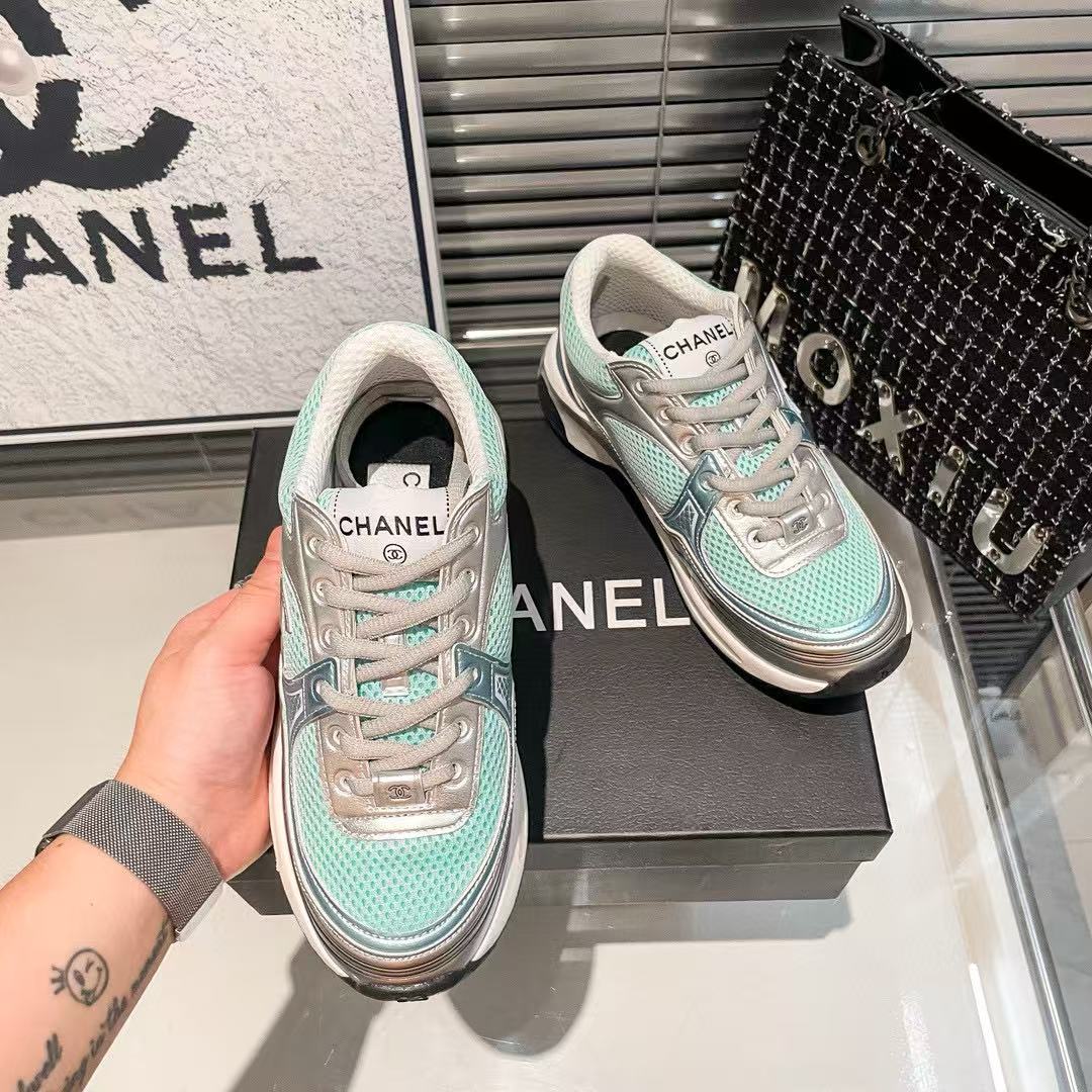 CHANE1 ダブルC カラーブロック カジュアルシューズ【50％割引+送料無料】