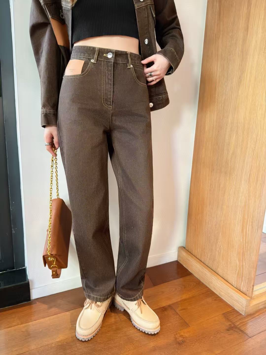 LVデニムジャケットとパンツのツーピースセット【50％割引+送料無料】