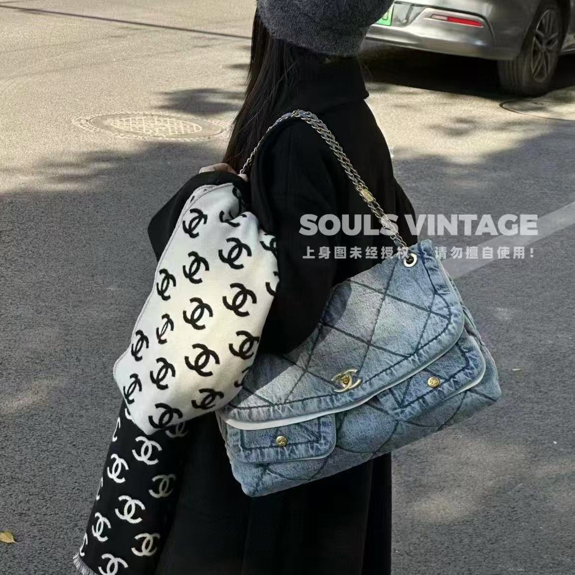 CHANE1 チェーンデニムバッグ【50％割引+送料無料】