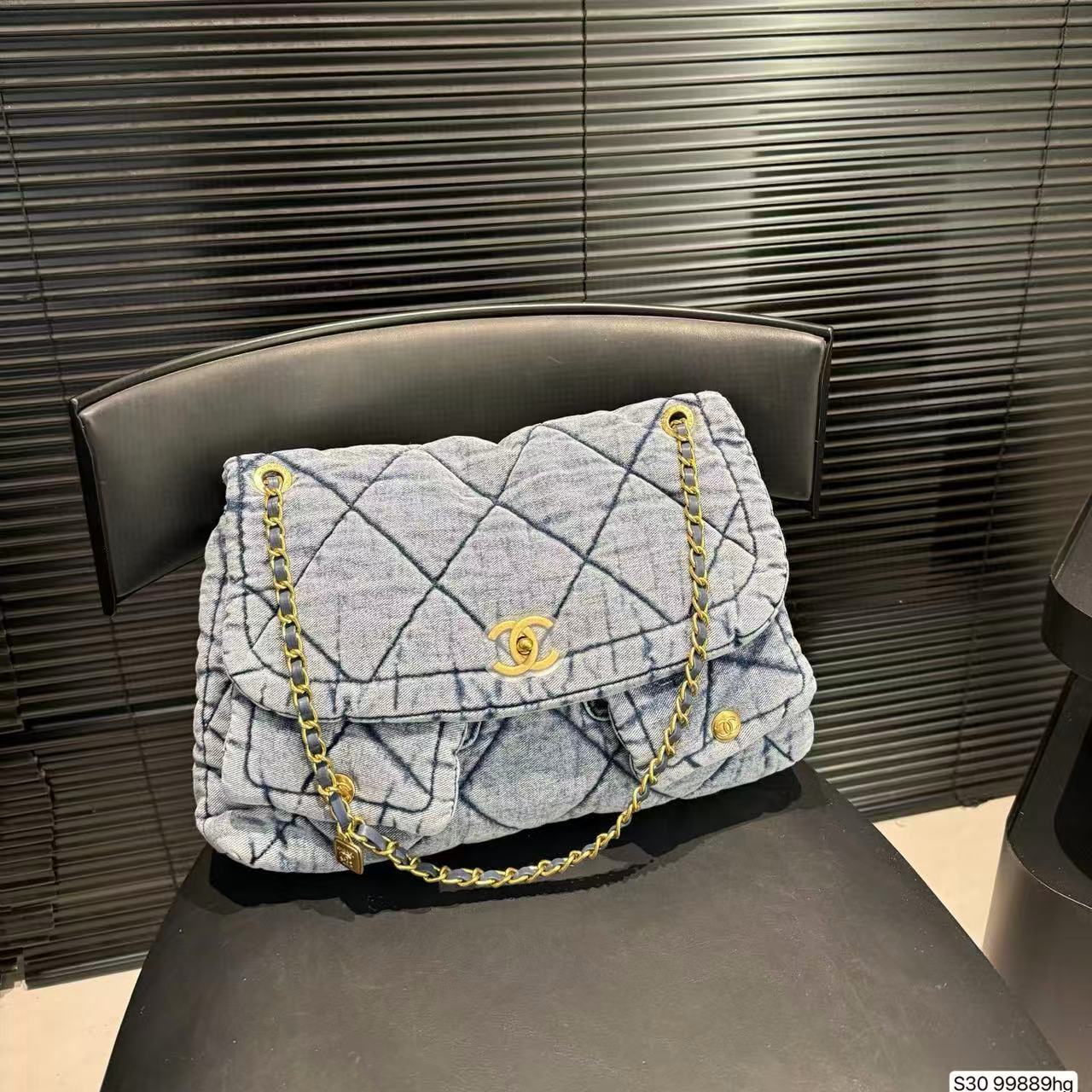 CHANE1 チェーンデニムバッグ【50％割引+送料無料】