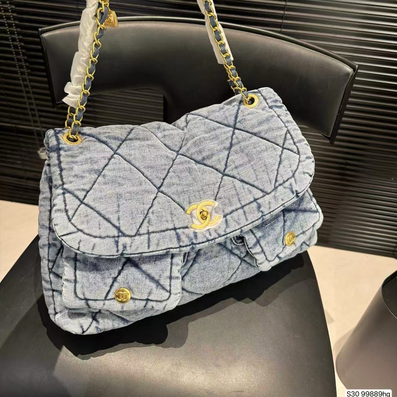 CHANE1 チェーンデニムバッグ【50％割引+送料無料】