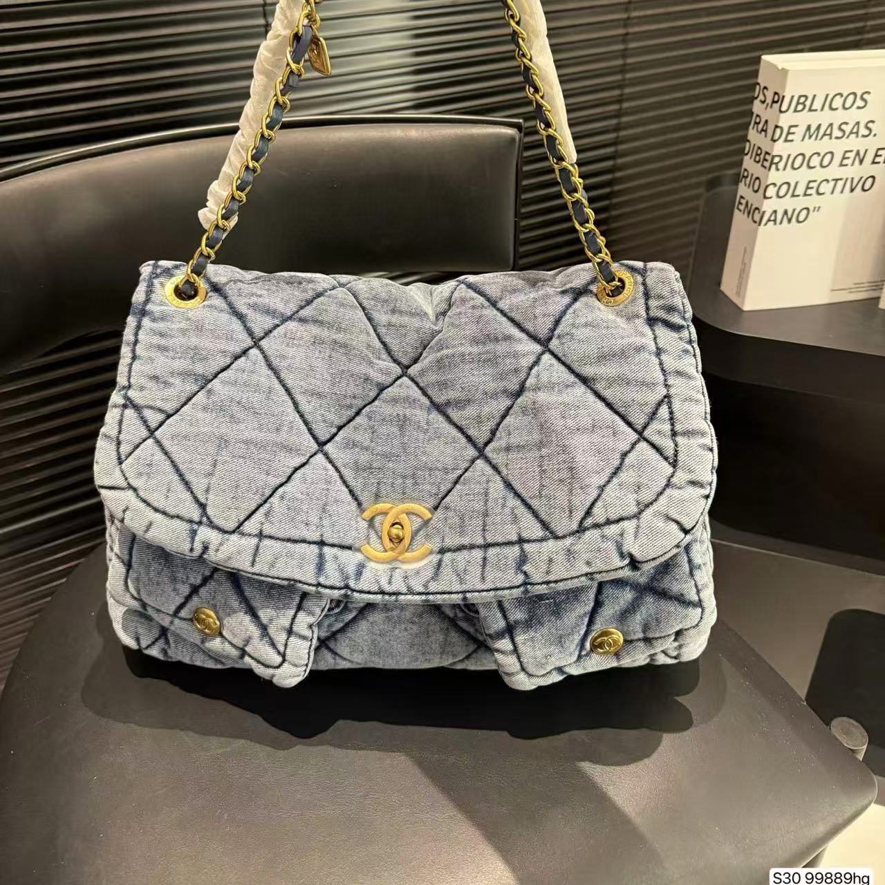 CHANE1 チェーンデニムバッグ【50％割引+送料無料】