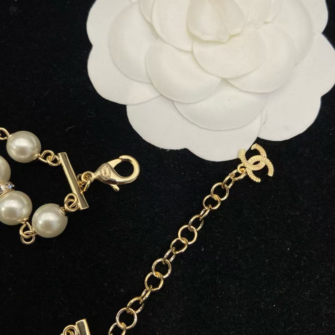 CHANE1 ボウ ダブルC パールブレスレット【50％割引+送料無料】