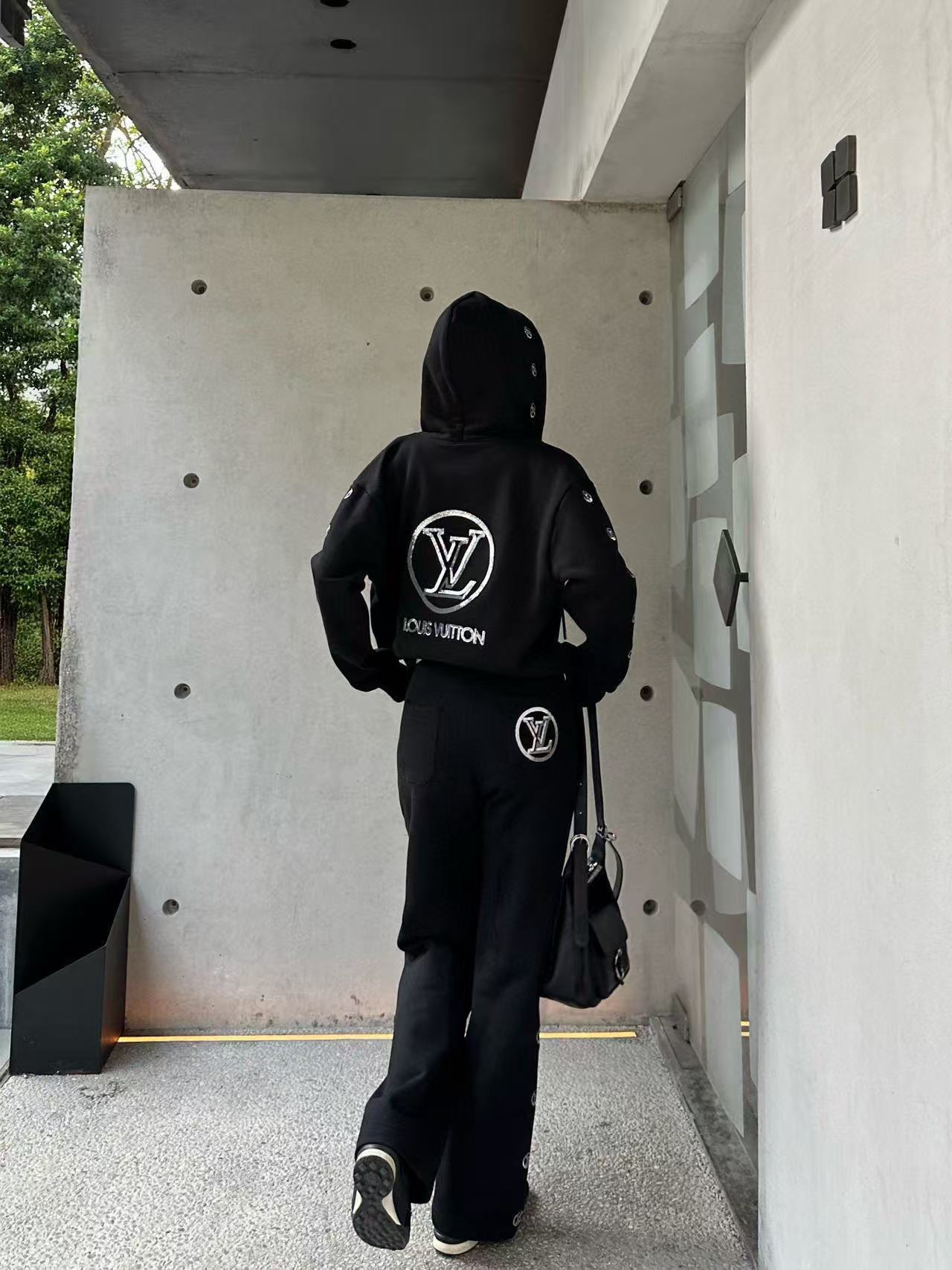 LVフード付きジップアップジャケット+パンツのツーピースセット【50％割引+送料無料】