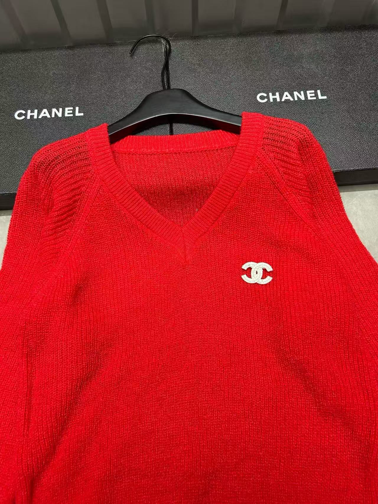 CHANE 1VネックダブルCウールセーター【50％割引+送料無料】