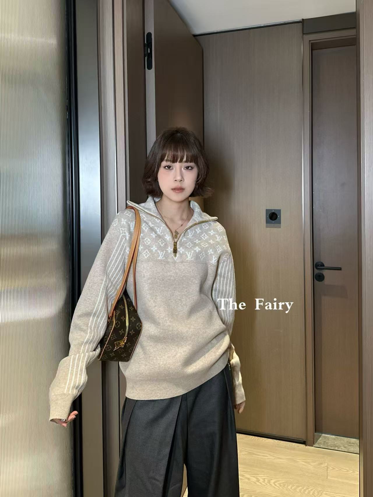 LVハーフジップニットトップ【50％割引+送料無料】