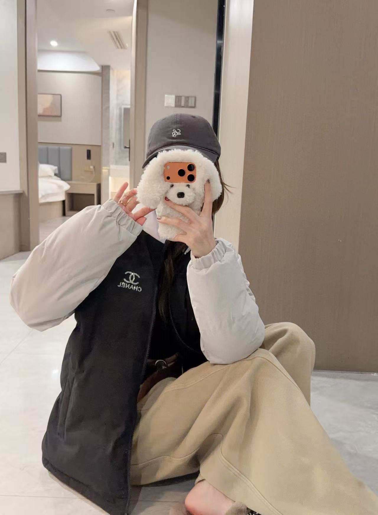 CHANE1 ブラック＆ホワイト ダブルC シックンドジャケット【50％割引+送料無料】