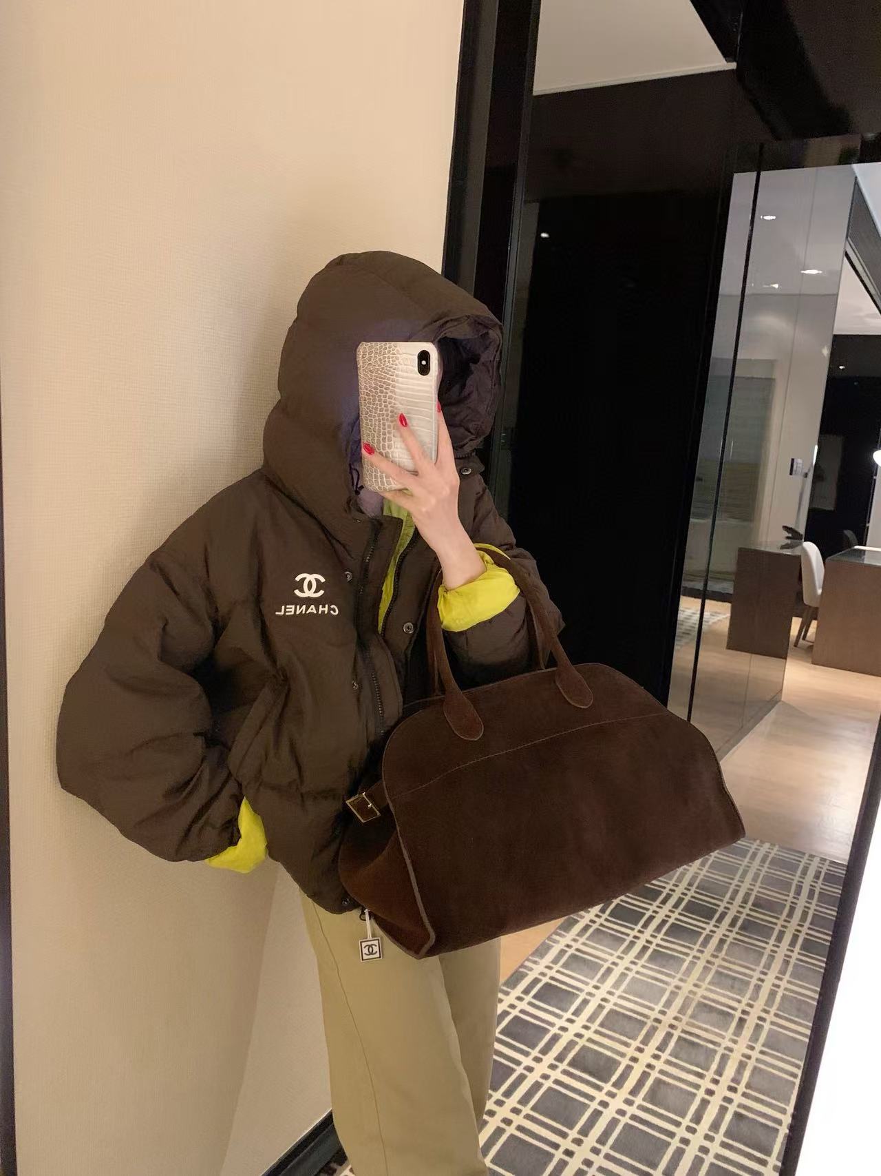 CHANE1 シンプルダブルCフードジャケット【50％割引+送料無料】