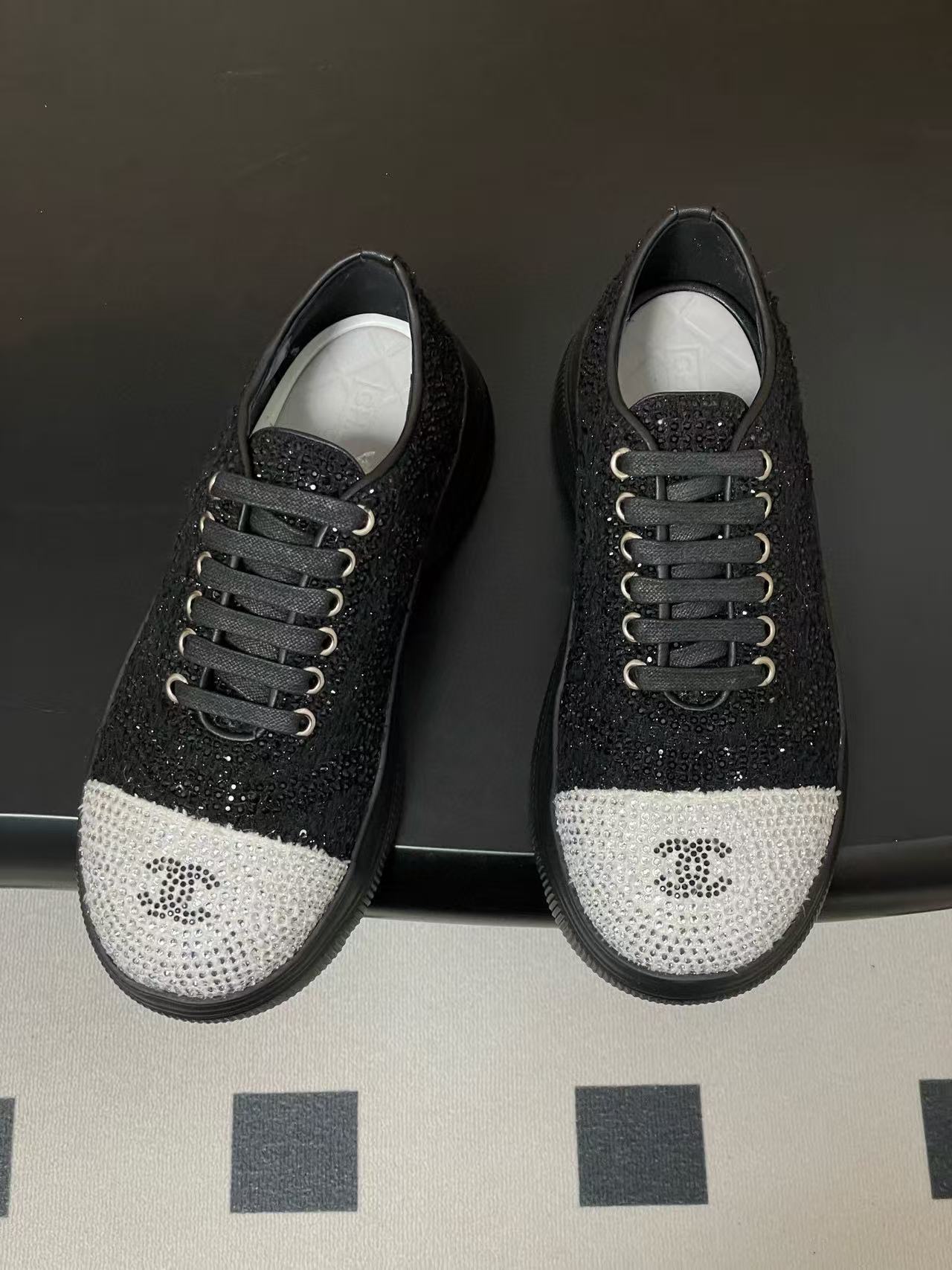 CHANE1 高品質ダブルCラインストーンプラットフォームシューズ【50％割引+送料無料】