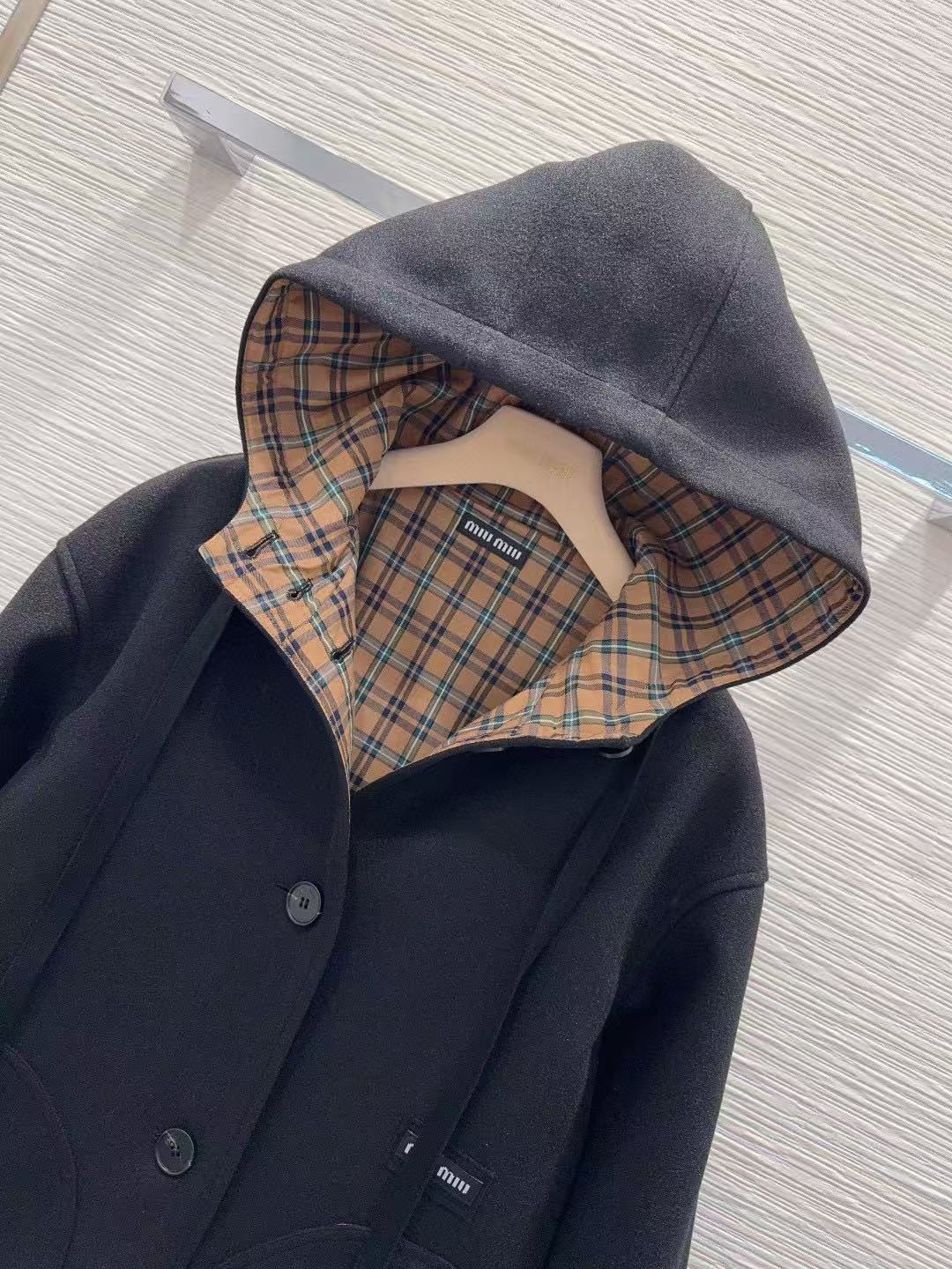 FEND1 フード付きウールコート【50％割引+送料無料】