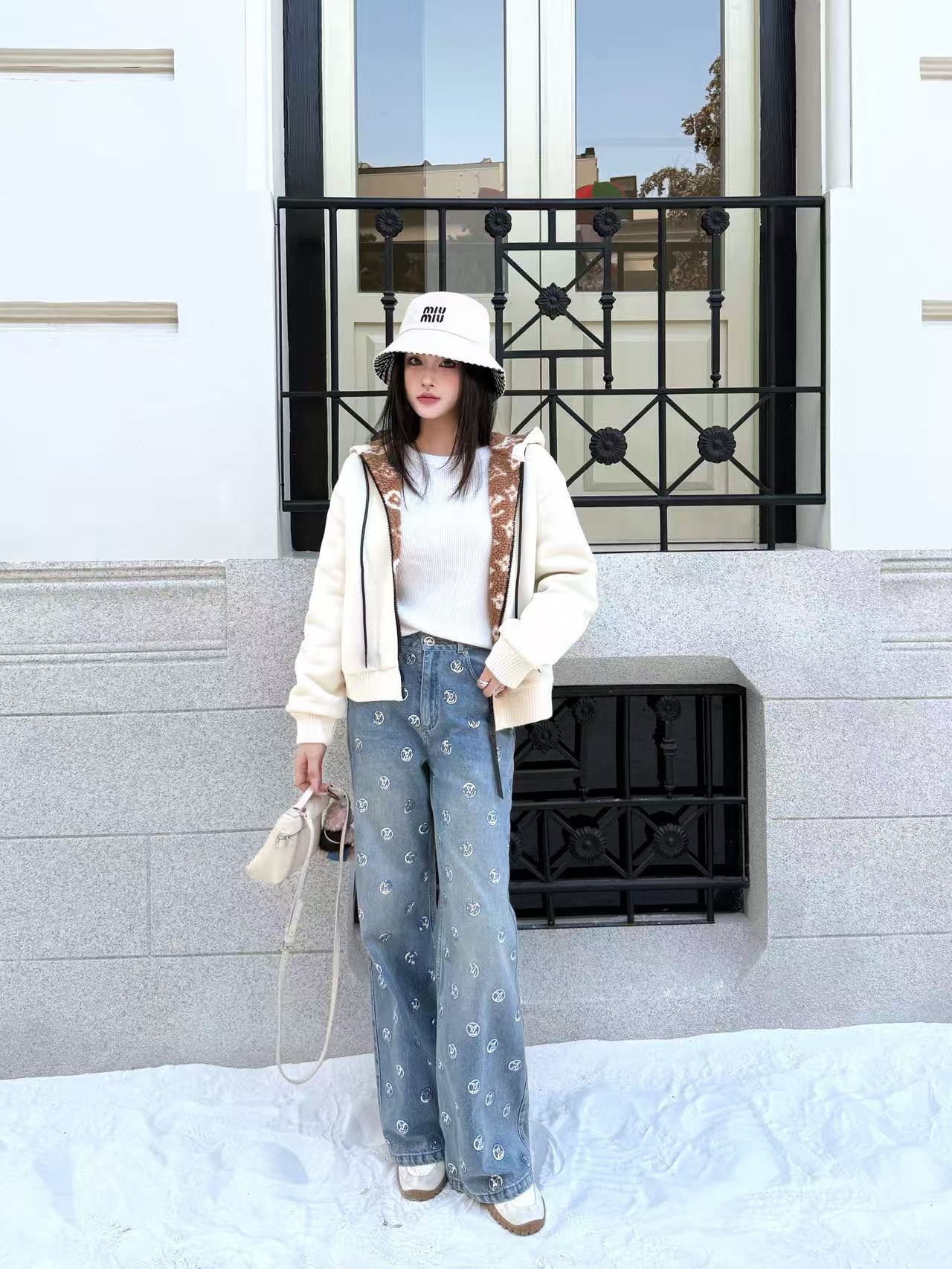 LVフード付きシアリングコート【50％割引+送料無料】