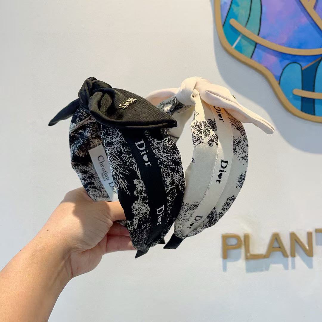 DIOR プリント ボウ ヘッドバンド【50％割引+送料無料】