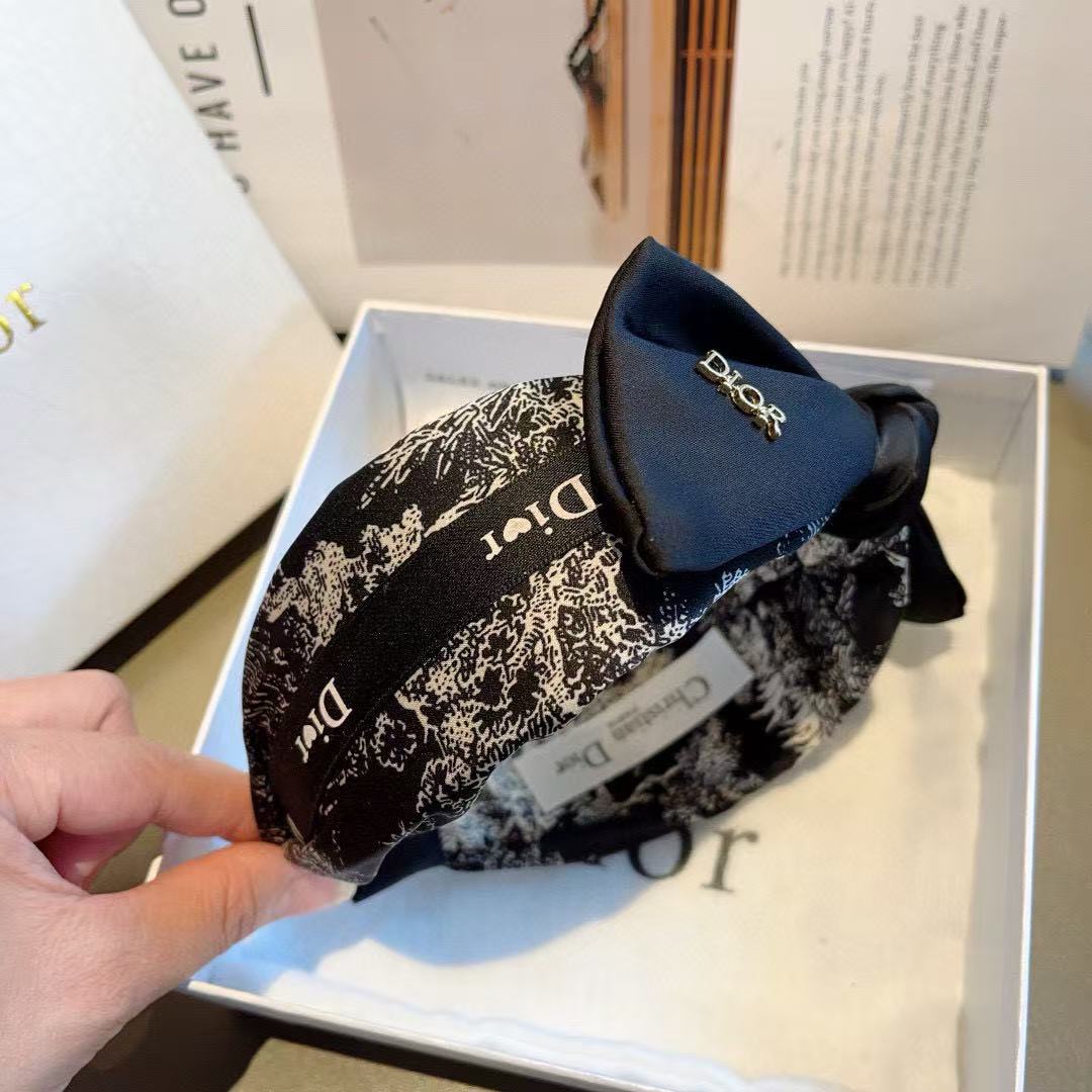 DIOR プリント ボウ ヘッドバンド【50％割引+送料無料】