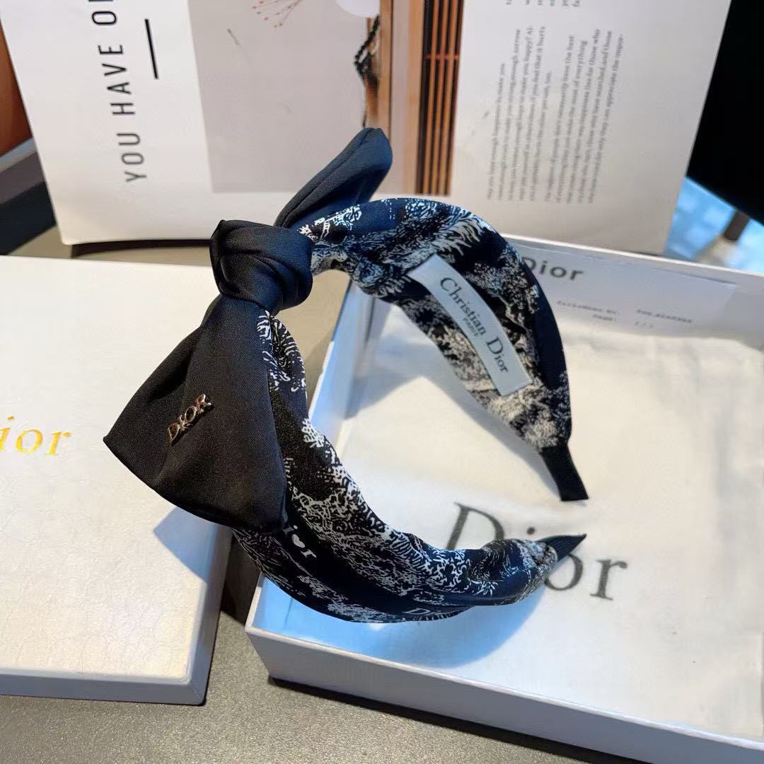 DIOR プリント ボウ ヘッドバンド【50％割引+送料無料】