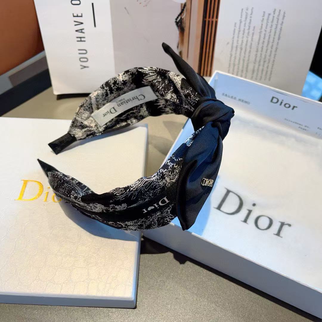 DIOR プリント ボウ ヘッドバンド【50％割引+送料無料】