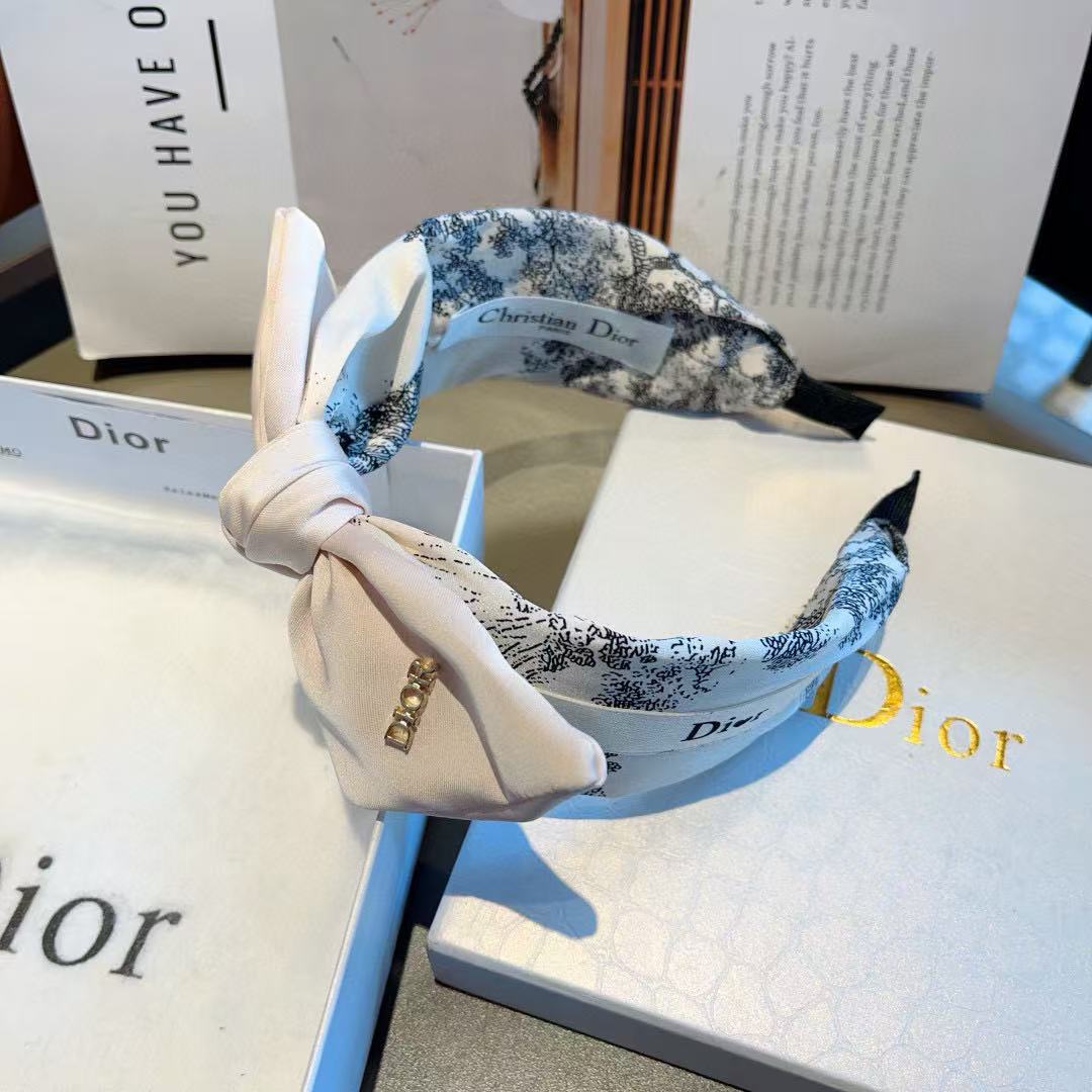 DIOR プリント ボウ ヘッドバンド【50％割引+送料無料】