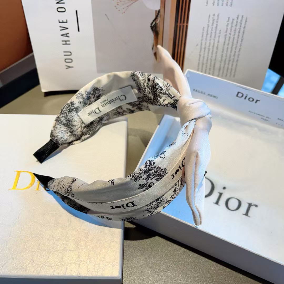 DIOR プリント ボウ ヘッドバンド【50％割引+送料無料】