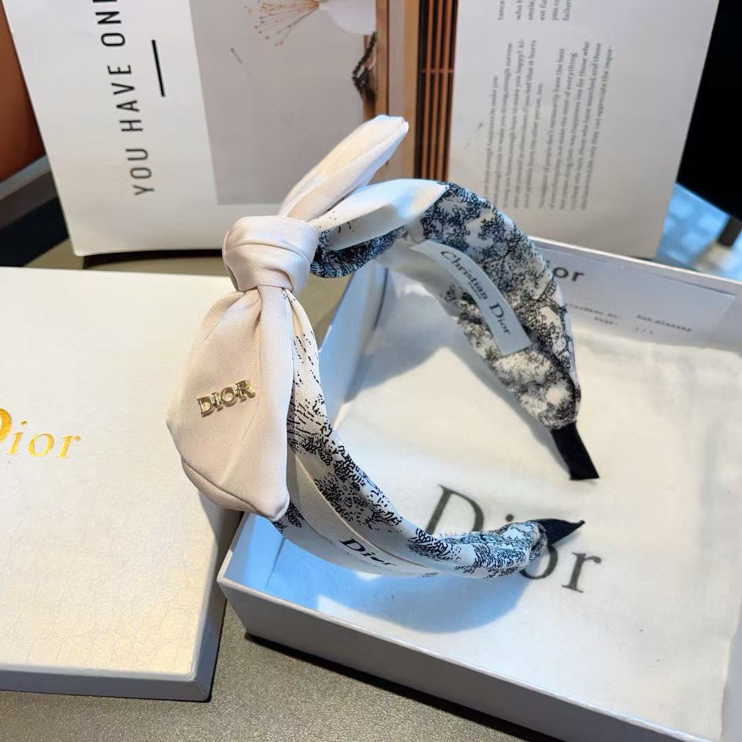 DIOR プリント ボウ ヘッドバンド【50％割引+送料無料】