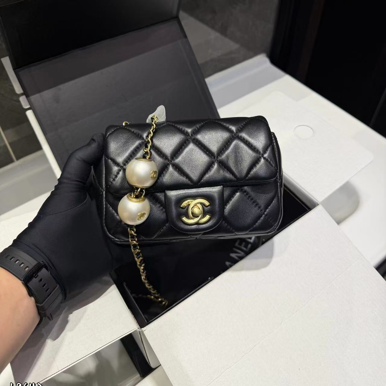 CHANE1 パールチェーンバッグ【50％割引+送料無料】