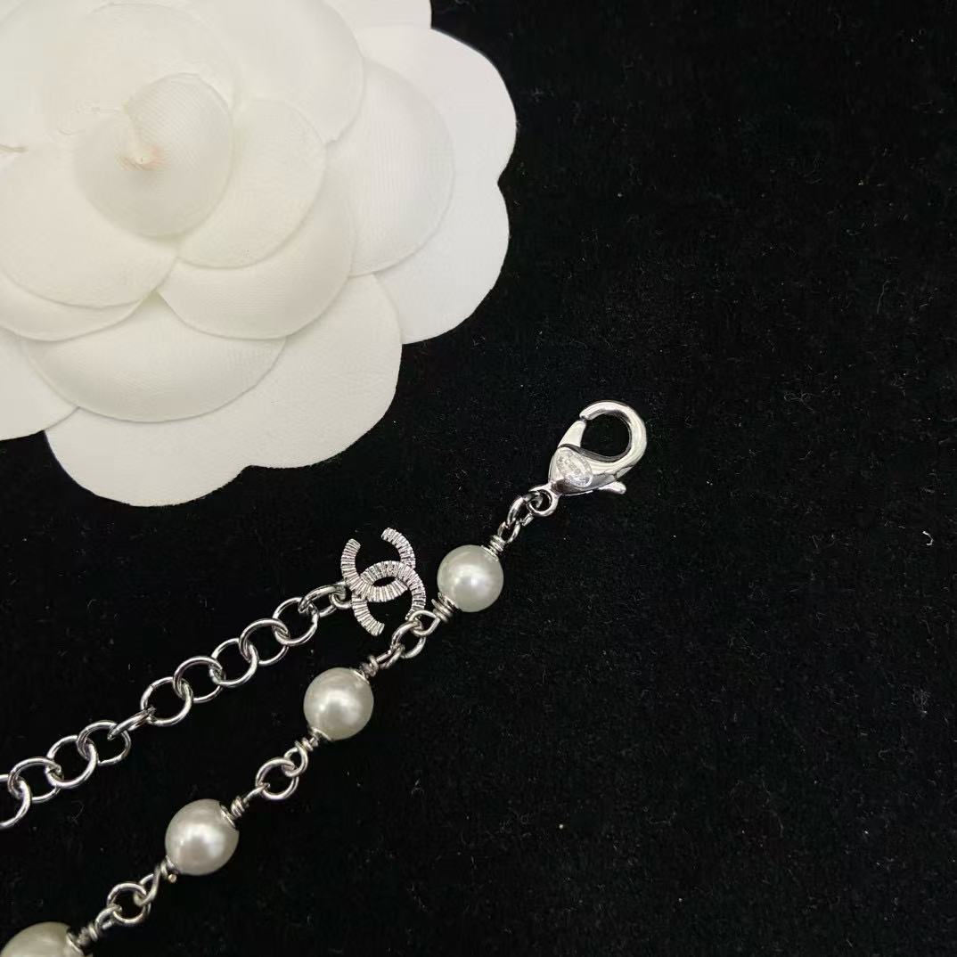 CHANE1 ダブルC パール セーターネックレス【50％割引+送料無料】