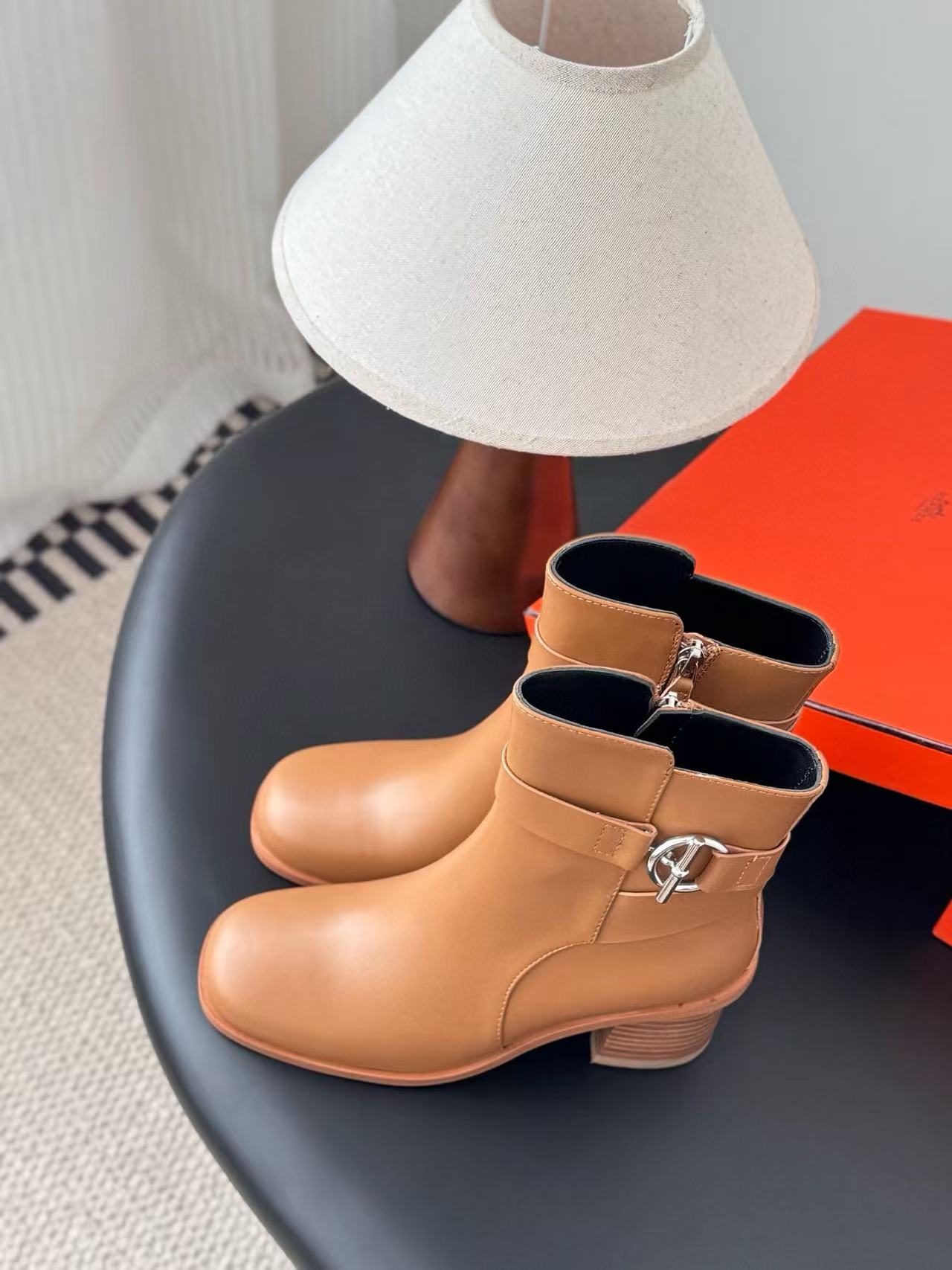 HERME5 高品質シンプルジッパーレザーアンクルブーツ【50％割引+送料無料】