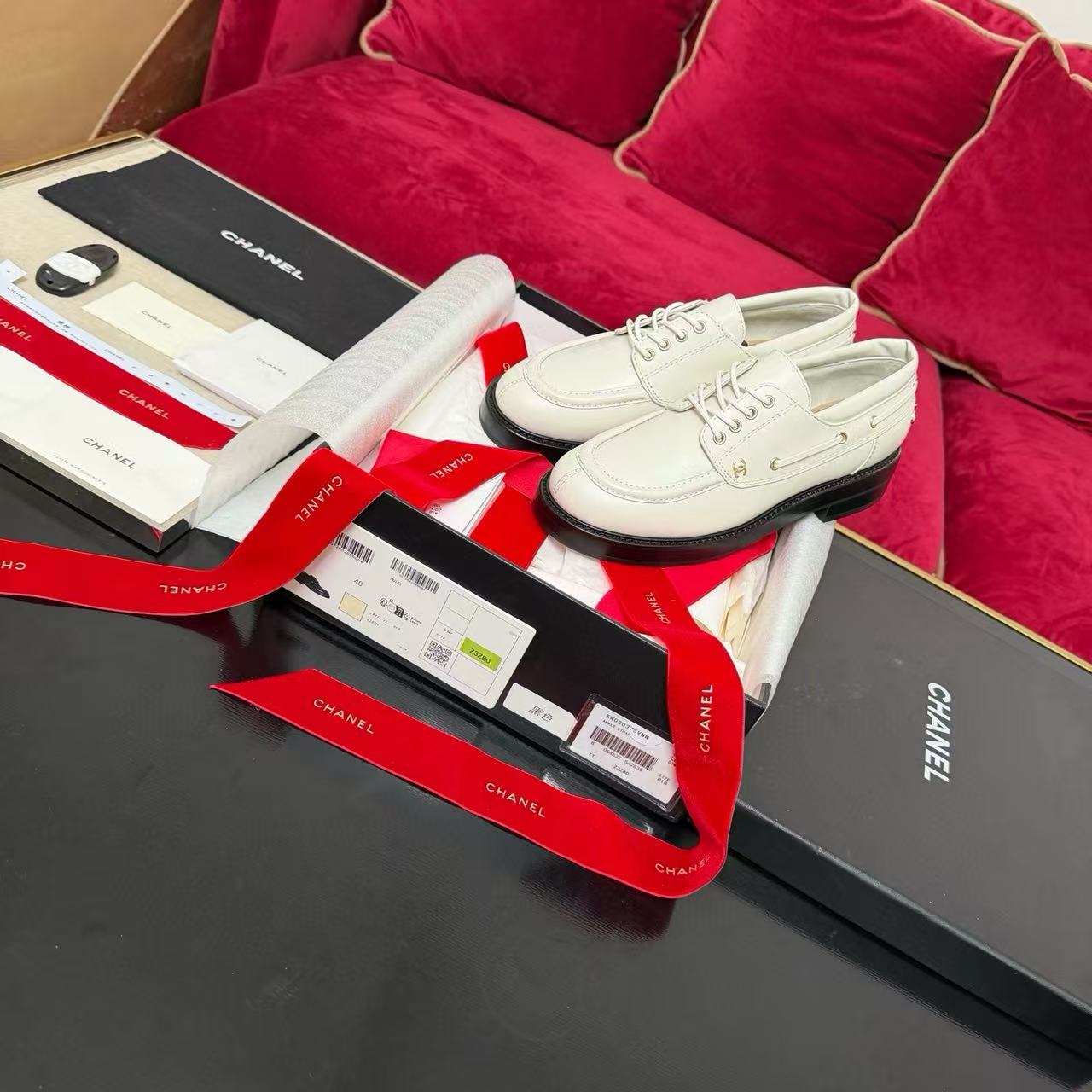 CHANE1高品質シンプルダブルCレザーローファー【50％割引+送料無料】