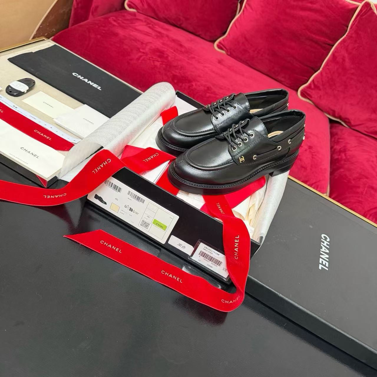 CHANE1高品質シンプルダブルCレザーローファー【50％割引+送料無料】