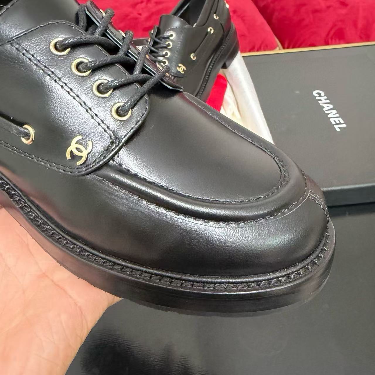 CHANE1高品質シンプルダブルCレザーローファー【50％割引+送料無料】