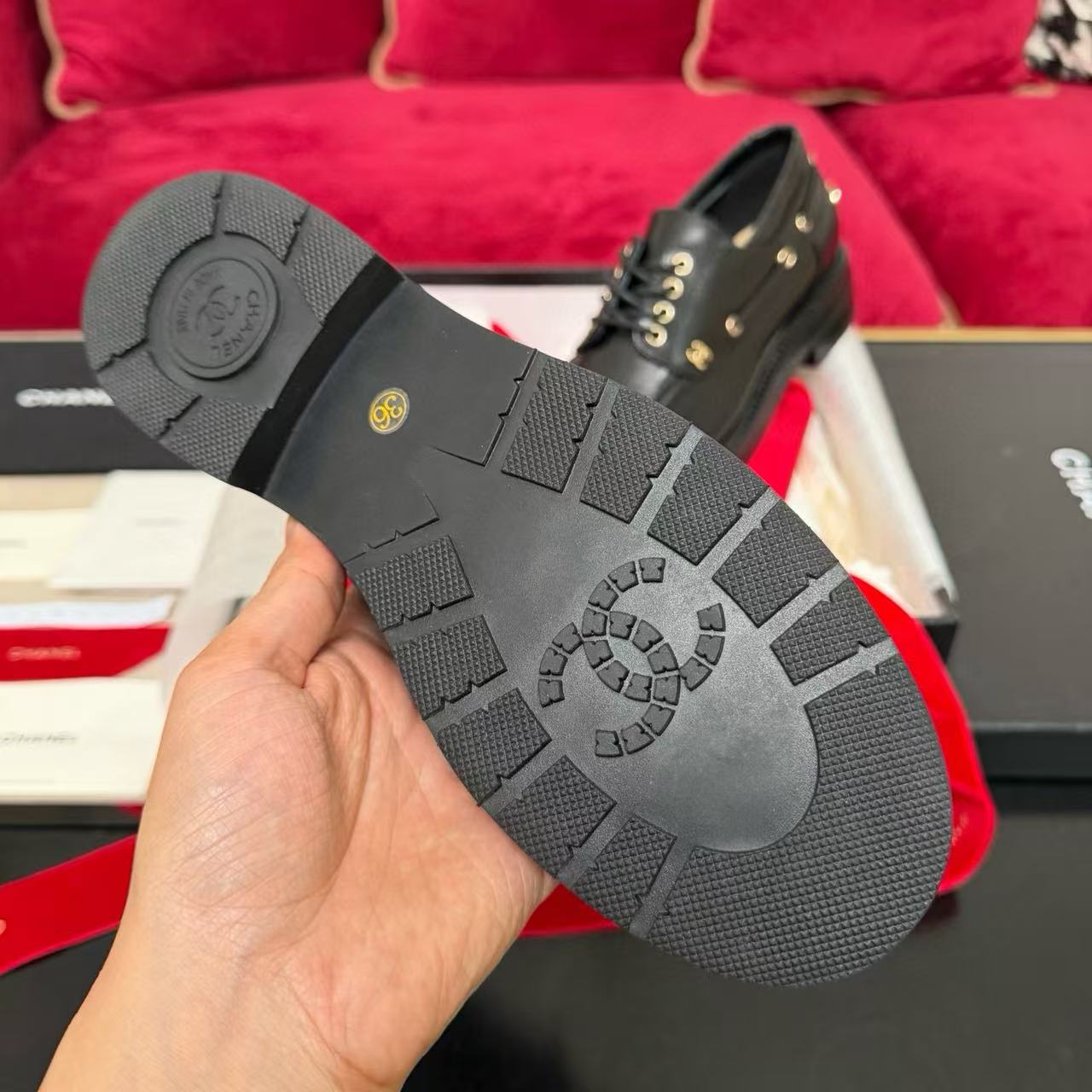 CHANE1高品質シンプルダブルCレザーローファー【50％割引+送料無料】