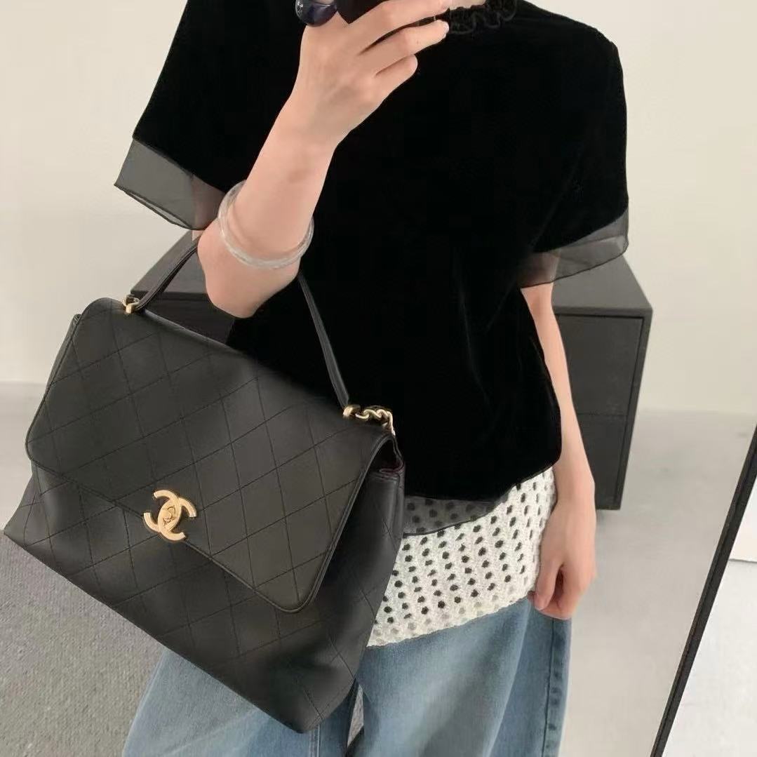 CHANE1 チェーンフラップハンドバッグ【50％割引+送料無料】