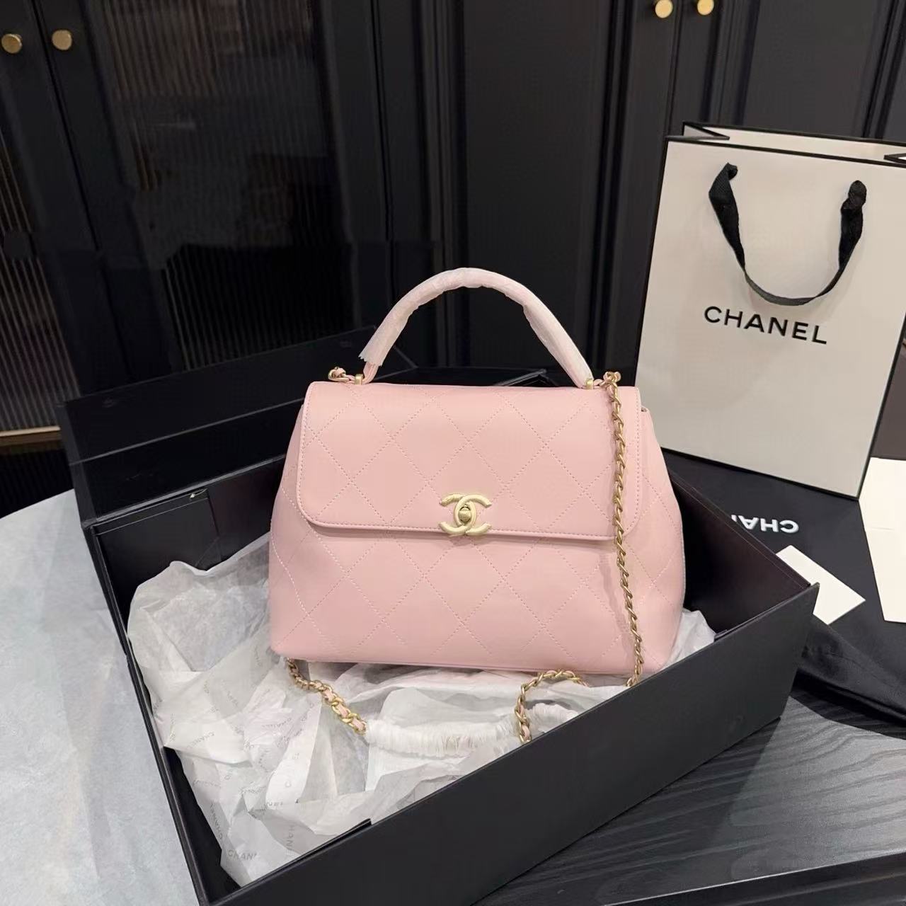 CHANE1 チェーンフラップハンドバッグ【50％割引+送料無料】