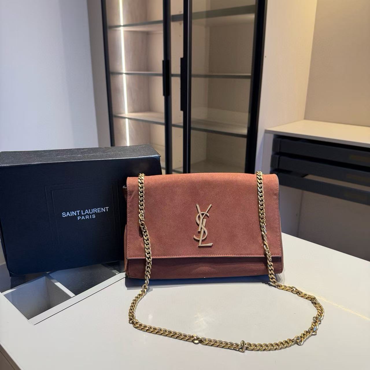 YSL ディアスキン チェーン ショルダー/クロスボディバッグ【50％割引+送料無料】