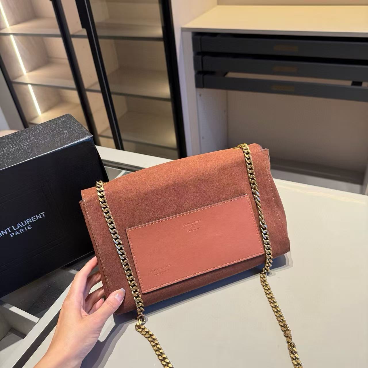 YSL ディアスキン チェーン ショルダー/クロスボディバッグ【50％割引+送料無料】