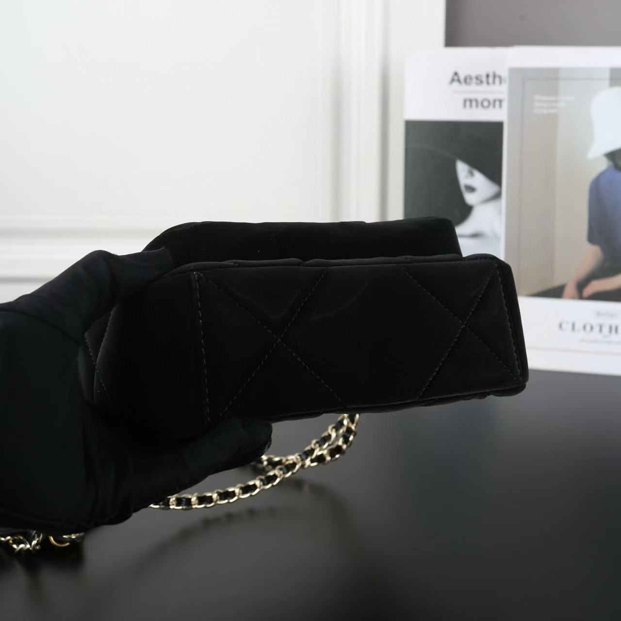 CHANE1 ベルベットディアスキンチェーンバッグ【50％割引+送料無料】