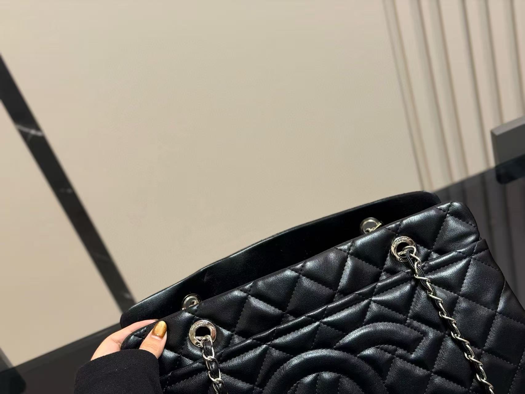 CHANE1 ダブルCチェーンチェックトートバッグ【50％割引+送料無料】